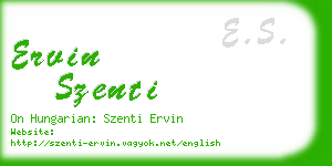 ervin szenti business card